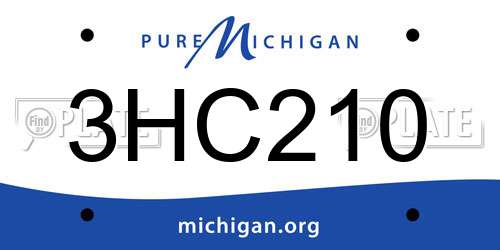 3HC210 Michigan License Plate