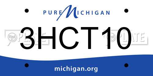 3HCT10 Michigan License Plate