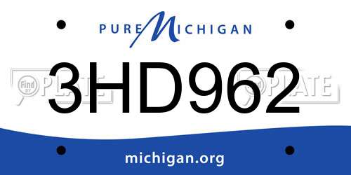 3HD962 Michigan License Plate