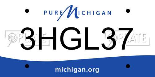 3HGL37 Michigan License Plate