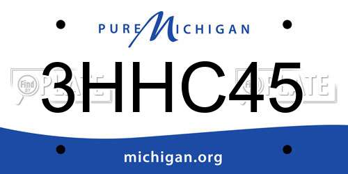 3HHC45 Michigan License Plate