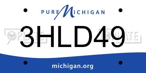 3HLD49 Michigan License Plate