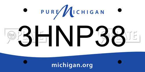 3HNP38 Michigan License Plate