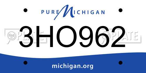 3HO962 Michigan License Plate