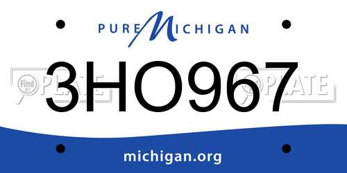3HO967 Michigan License Plate