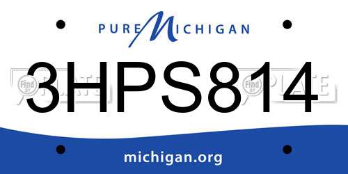 3HPS814 Michigan License Plate