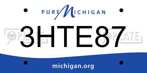 3HTE87 Michigan License Plate
