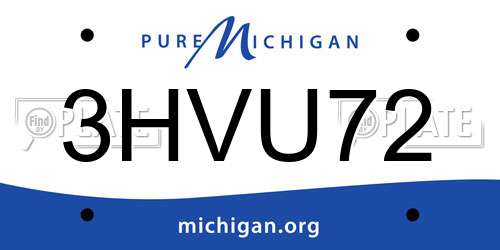 3HVU72 Michigan License Plate