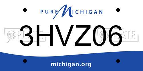 3HVZ06 Michigan License Plate