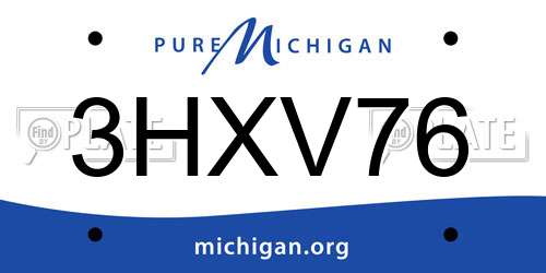 3HXV76 Michigan License Plate