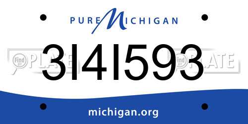 3I4I593 Michigan License Plate