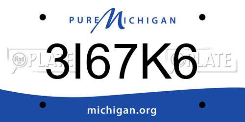 3I67K6 Michigan License Plate