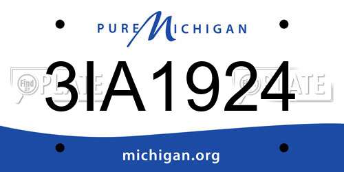 3IA1924 Michigan License Plate