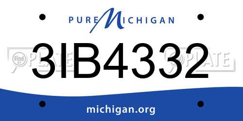 3IB4332 Michigan License Plate