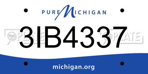 3IB4337 Michigan License Plate