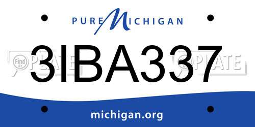 3IBA337 Michigan License Plate