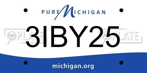 3IBY25 Michigan License Plate