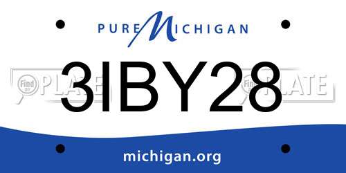 3IBY28 Michigan License Plate