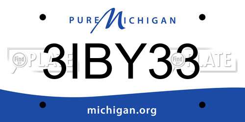 3IBY33 Michigan License Plate