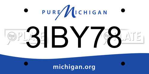 3IBY78 Michigan License Plate