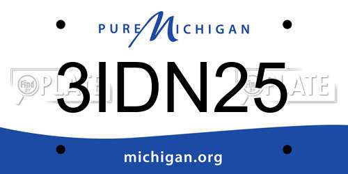 3IDN25 Michigan License Plate