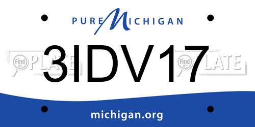 3IDV17 Michigan License Plate