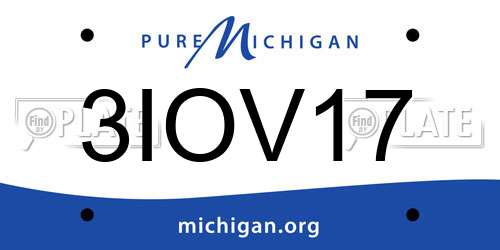 3IOV17 Michigan License Plate