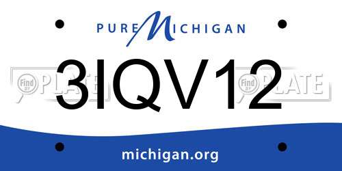 3IQV12 Michigan License Plate