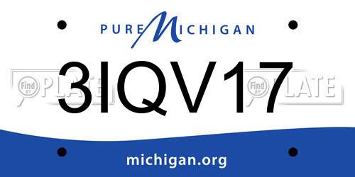 3IQV17 Michigan License Plate
