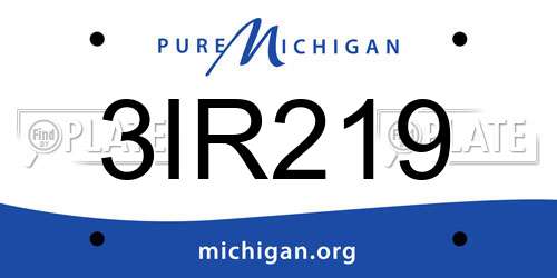 3IR219 Michigan License Plate