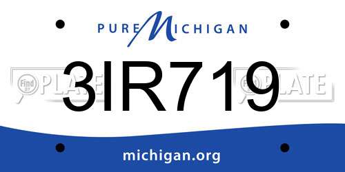 3IR719 Michigan License Plate