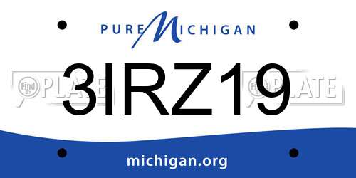 3IRZ19 Michigan License Plate