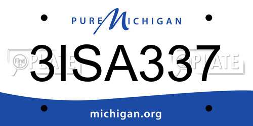 3ISA337 Michigan License Plate