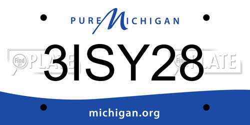3ISY28 Michigan License Plate
