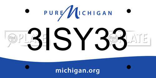3ISY33 Michigan License Plate