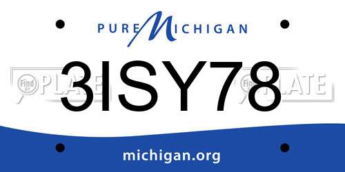 3ISY78 Michigan License Plate