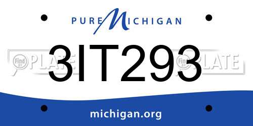 3IT293 Michigan License Plate