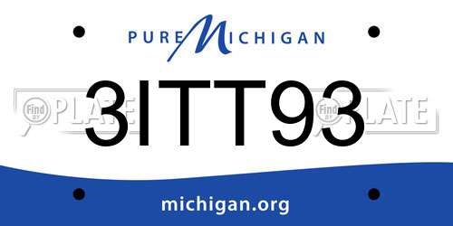 3ITT93 Michigan License Plate