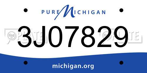 3J07829 Michigan License Plate