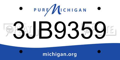 3JB9359 Michigan License Plate