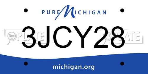 3JCY28 Michigan License Plate