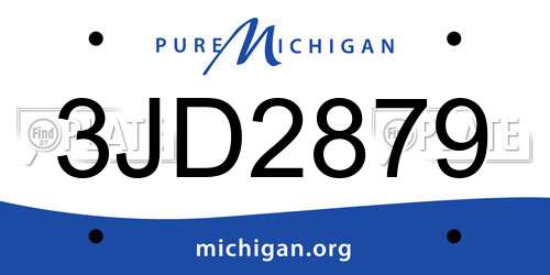 3JD2879 Michigan License Plate