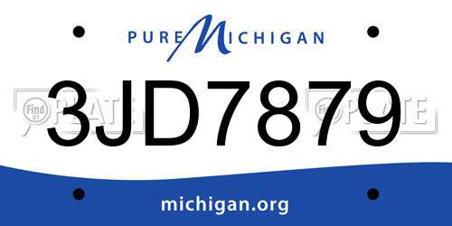 3JD7879 Michigan License Plate