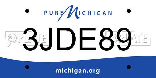 3JDE89 Michigan License Plate