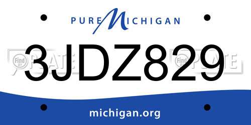 3JDZ829 Michigan License Plate