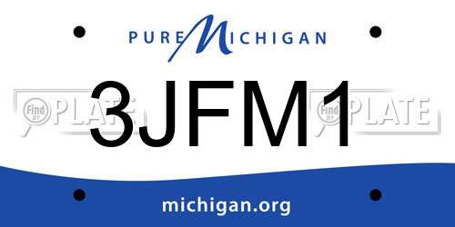 3JFM1 Michigan License Plate
