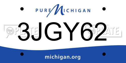 3JGY62 Michigan License Plate