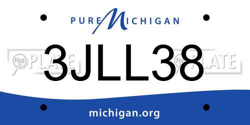 3JLL38 Michigan License Plate
