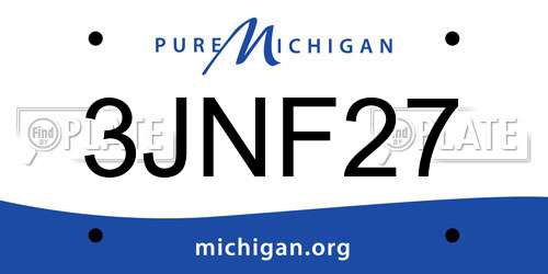 3JNF27 Michigan License Plate