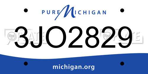 3JO2829 Michigan License Plate